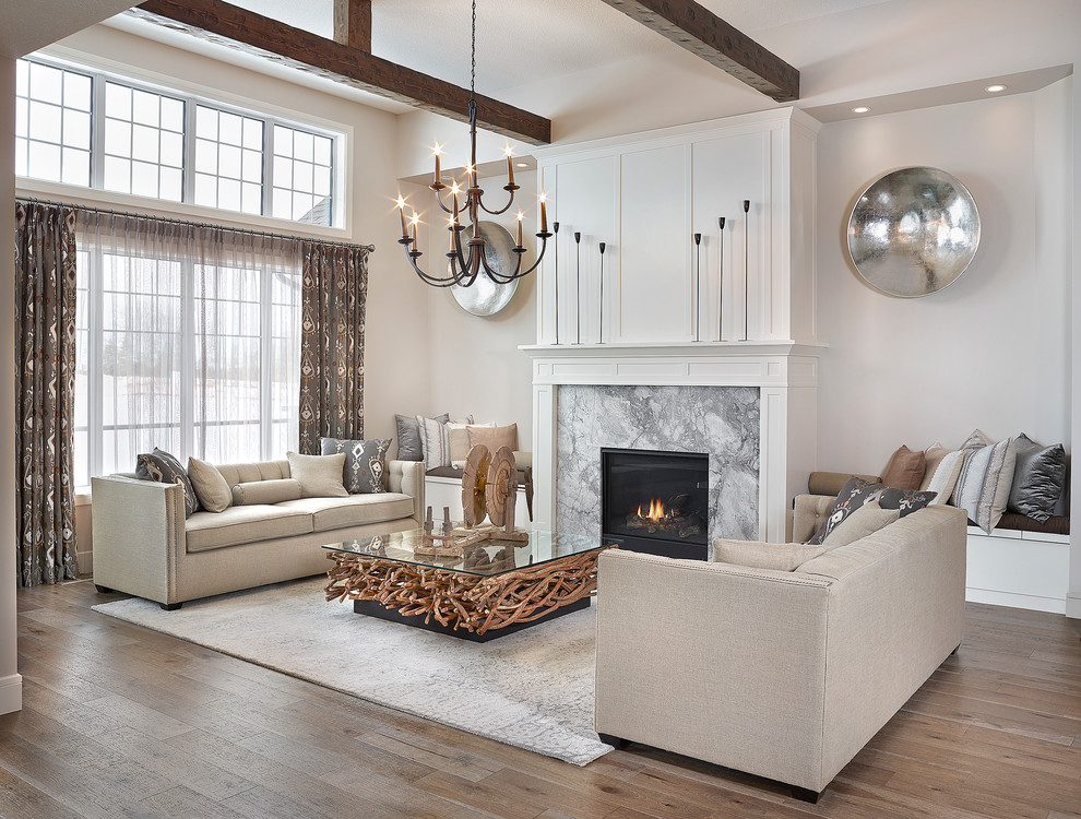 Mountain style home design photo in Edmonton