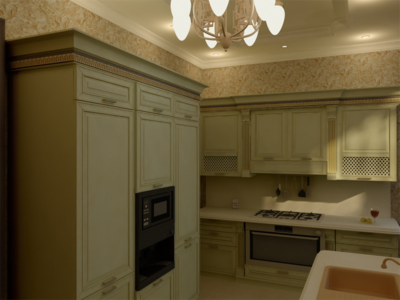 Эскизный проект гостиной в коттеджном поселке Колосково