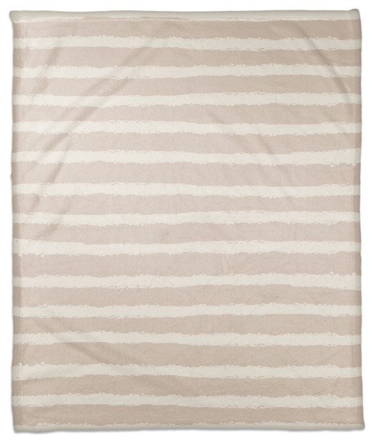 Gray Stripes on White 50x60 Coral Fleece Blanket