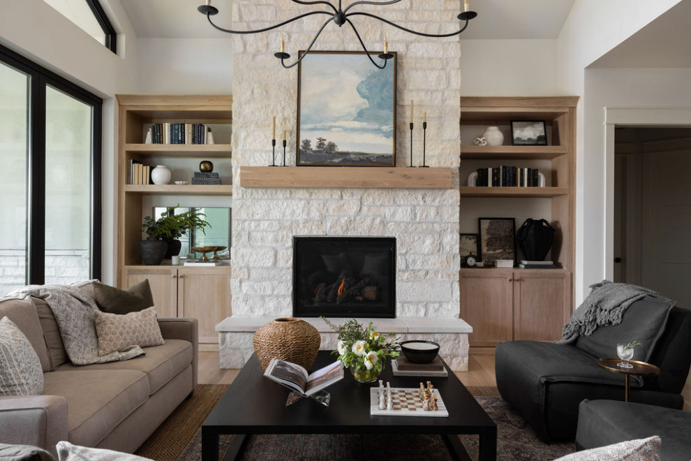 Inspiration for a transitional living room remodel in Kansas City