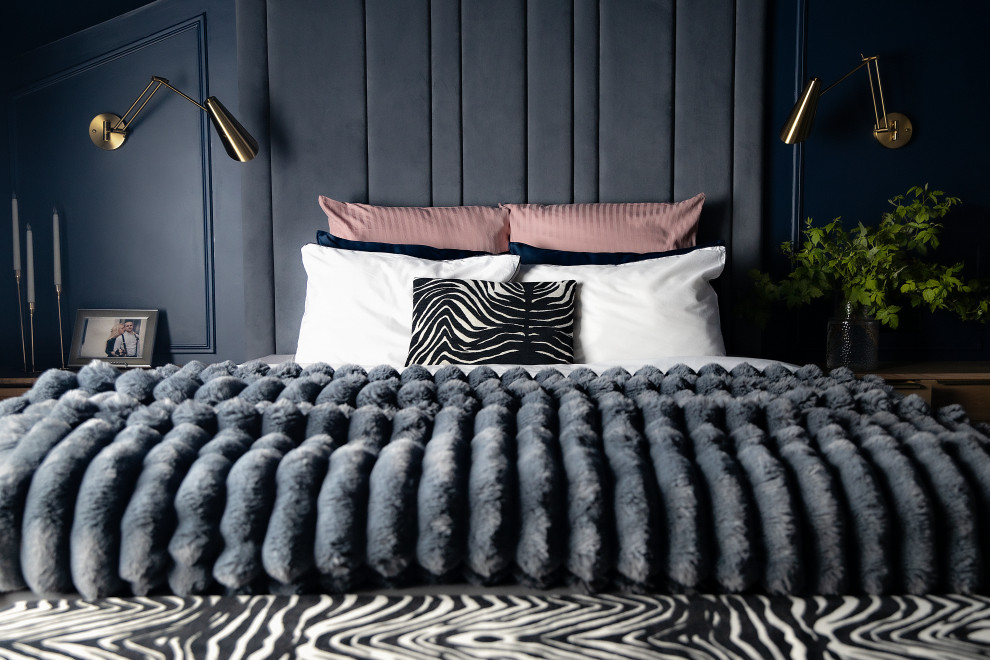 Роскошная синяя спальня