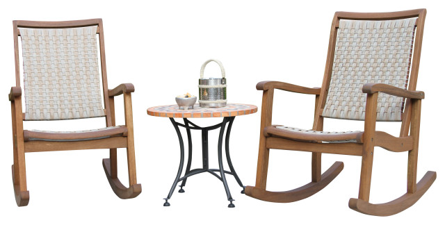 3 Piece Eucalyptus Ash Gray Wicker Rocking Chair Set Terra Cotta Accent Table Tropical Outdoor Lounge Sets By Interiors Houzz 3 Piece Eucalyptus Ash Gray Wicker, Lucas Outdoor Rustic Wicker Rocking Chairs Set Of 2