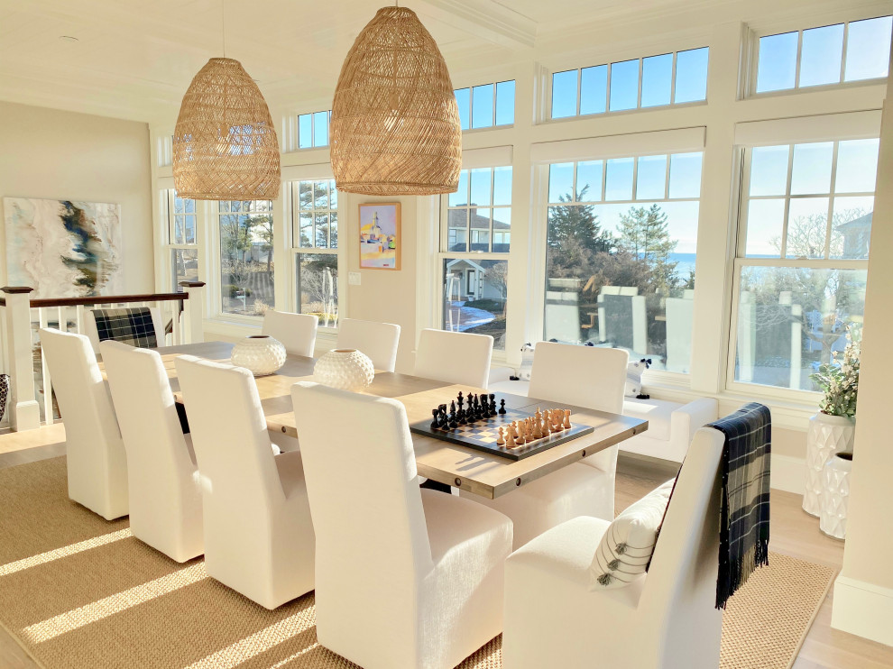 Inspiration for a transitional dining room remodel in Boston