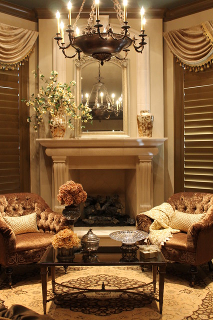 Master Bedroom Stone Fireplace Surround American