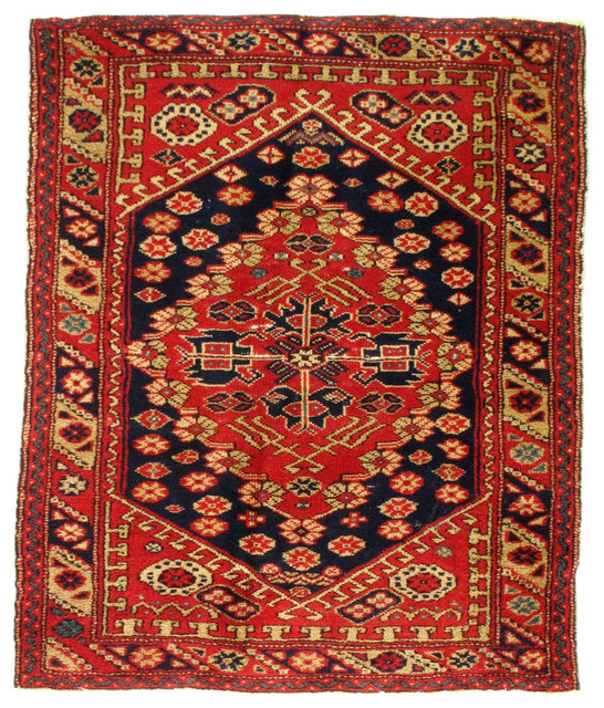 Consigned Antique Turkish Serapi Design Hand Knotted Wool Rug 3 X3 7 Southwestern Area Rugs By Pasargad Dc