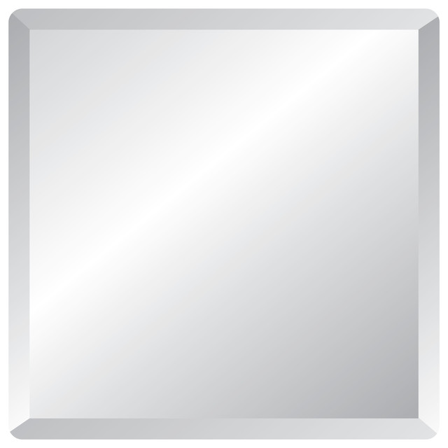 Square Frameless Mirror With Polished, What Is A Beveled Edge Mirror