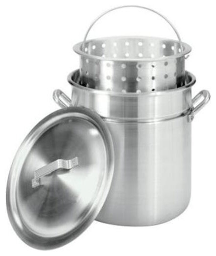 Bayou Classic 80-Quart Stockpot With Lid and Basket