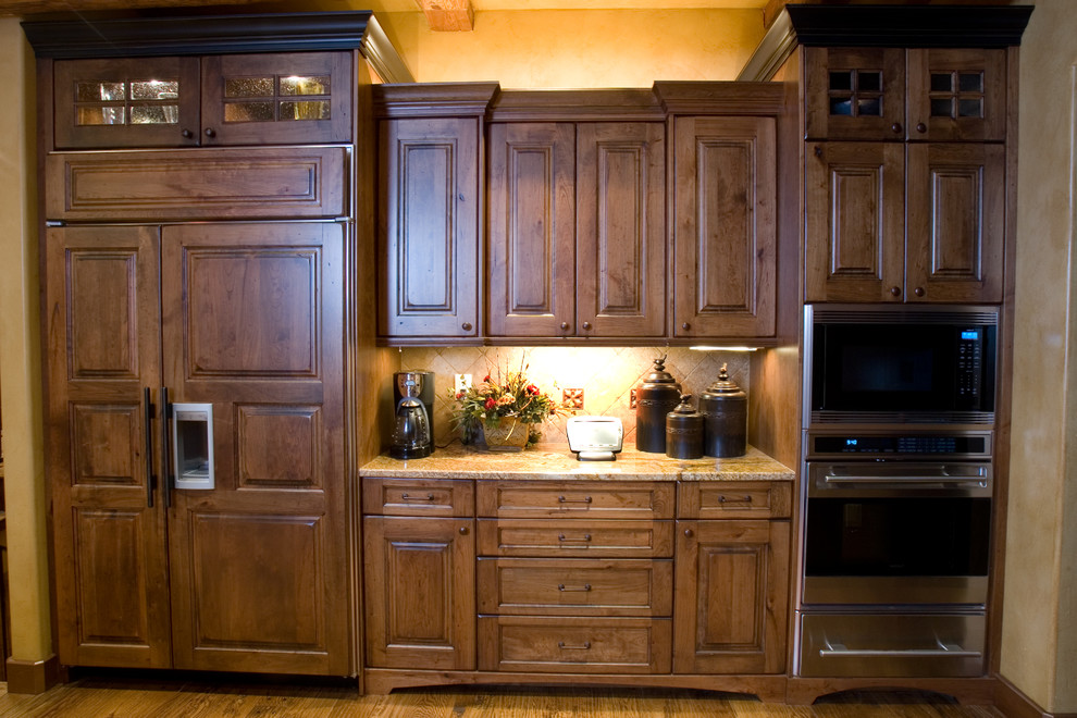 Mountain style kitchen photo in Denver