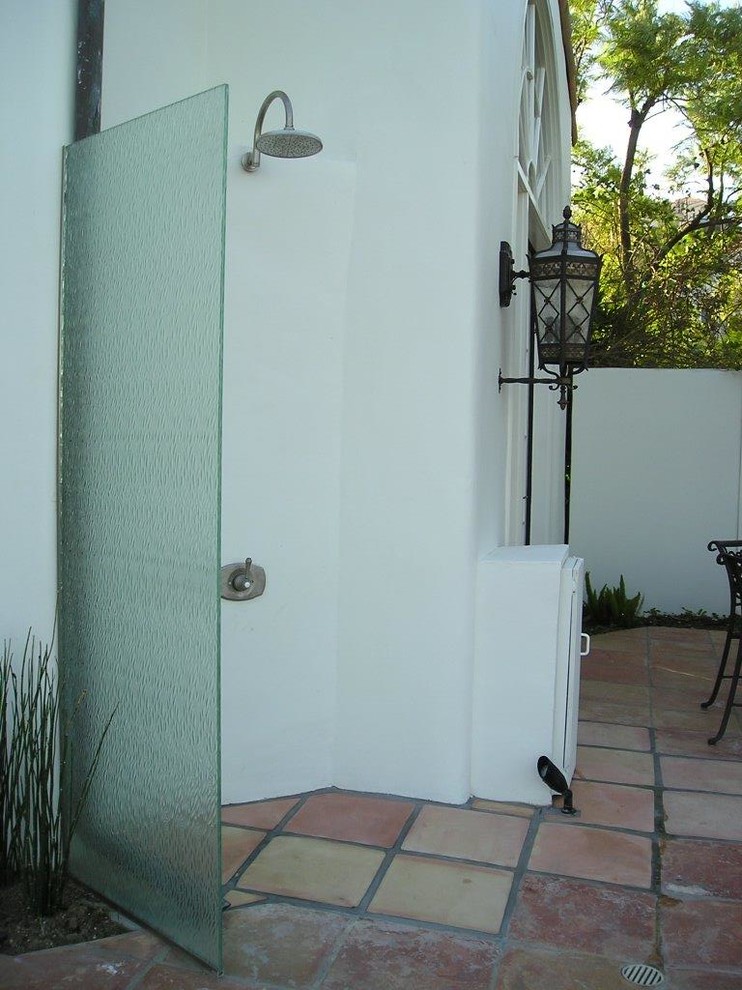 Photo of a contemporary patio in Los Angeles with tile.