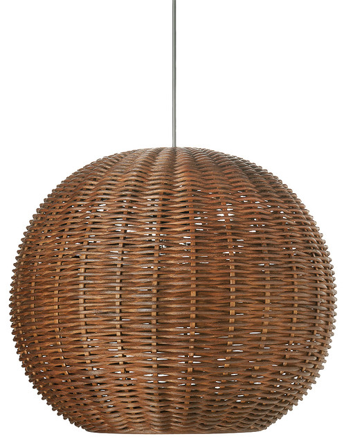 Wicker Ball Pendant Light Rustic Brown Tropical Wicker Ball Pendant Light Rustic Brown