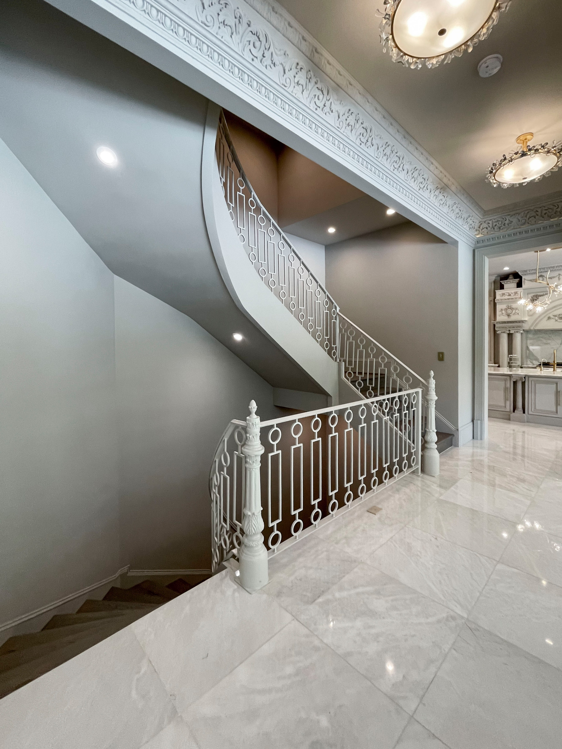 104_Curved Staircases in 18th Century French Inspired Mansion, Mclean VA 22101