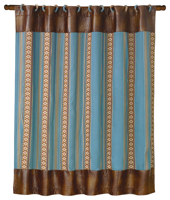 Turquoise Stripe Shower Curtain 72 X72 Southwestern Shower