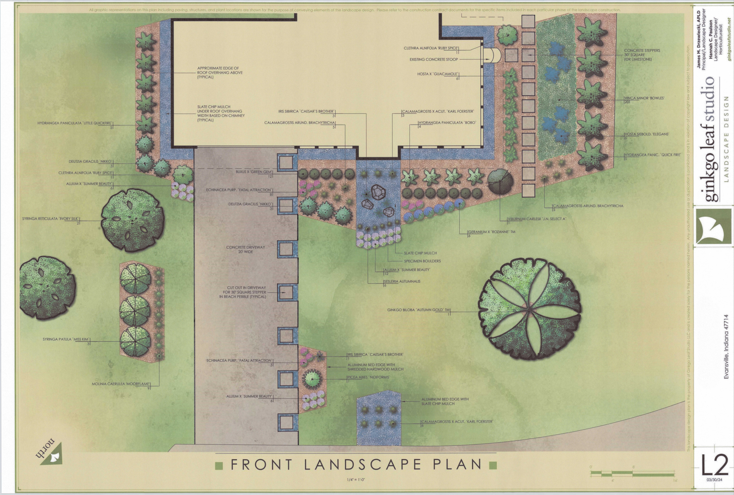 Mid-Century Front Landscape - Evansville, IN
