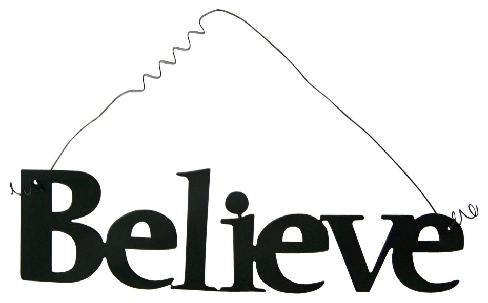 Inspirational Word BELIEVE Wall Hanging Home Decor Metal Traditional