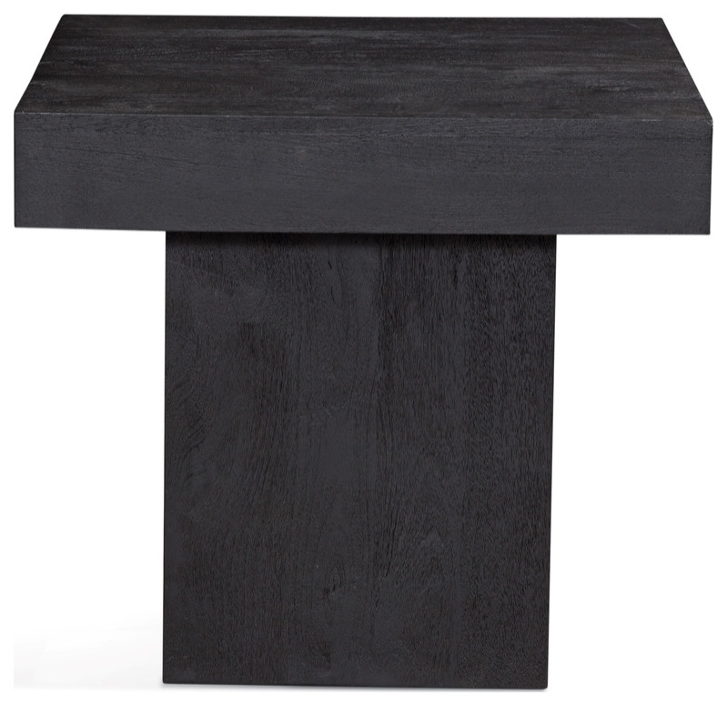 Padula Square End Table Black Wood Transitional Side Tables And End Tables by BASSETT