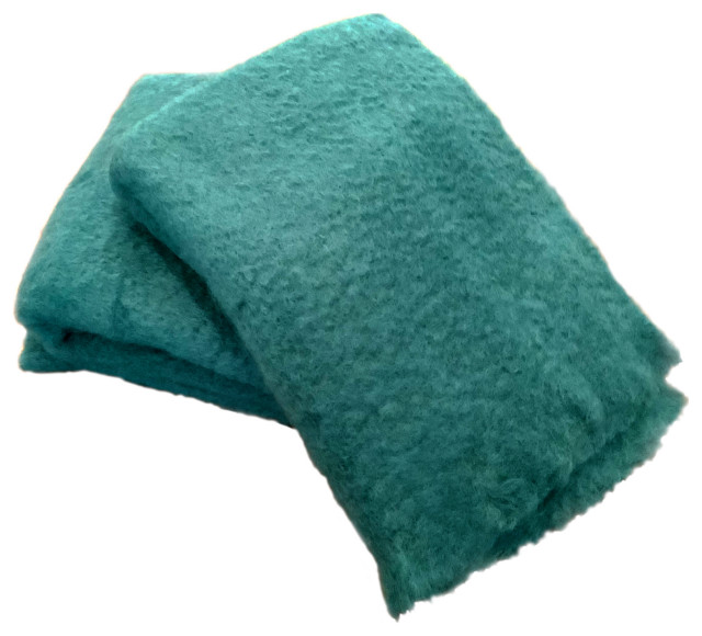 Green Mohair Throw Contemporary Throws by Room With a Soul Houzz