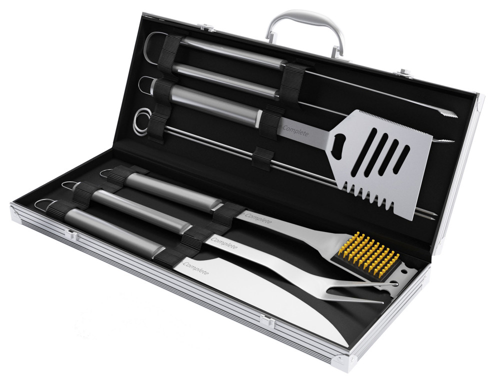 7-Piece Stainless-Steel BBQ Cooking Utensils Set Barbecue Grill Accessories