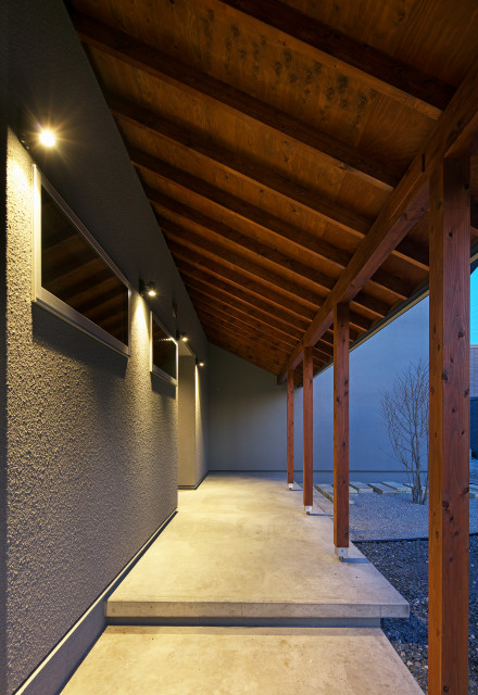 繋がる平屋 japones-moderno-porche