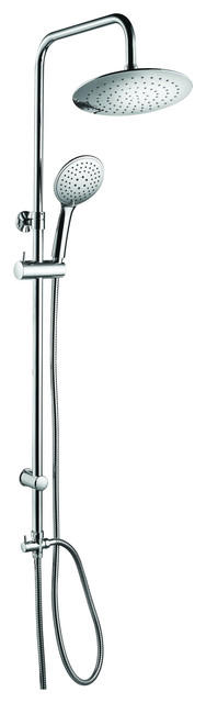 ME Telescopic Shower System With Shower Head and Hand Held, Polished Chrome