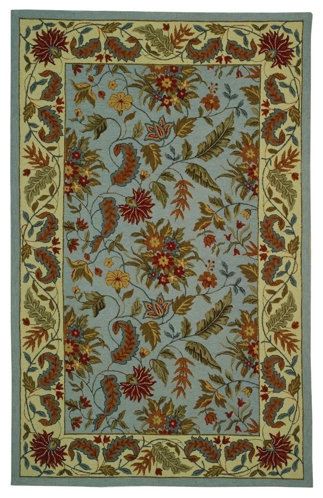 Country & Floral Chelsea Area Rug, Rectangle, Light Blue, 2'9"x4'9"