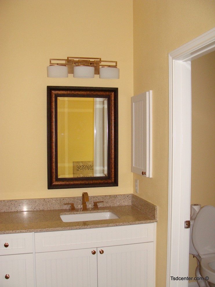 Inspiration for a transitional bathroom remodel with an undermount sink