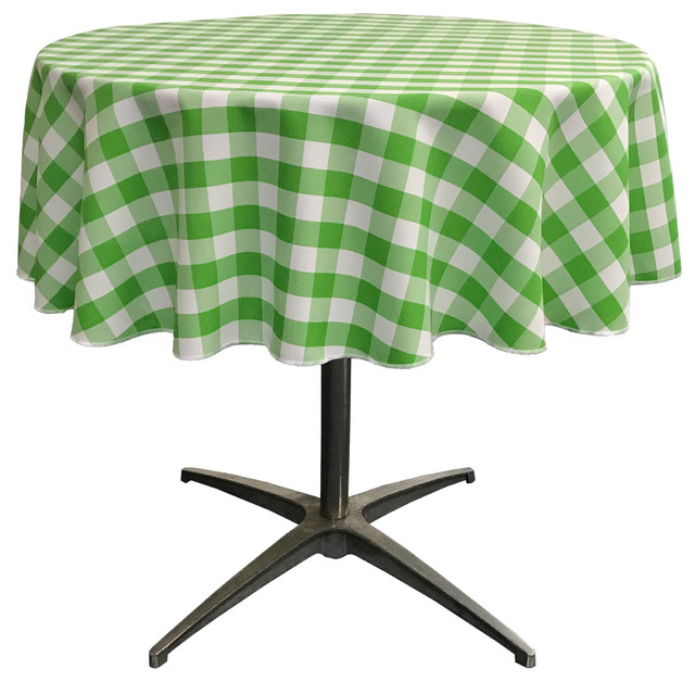 LA Linen Round Gingham Checkered Tablecloth Traditional Tablecloths