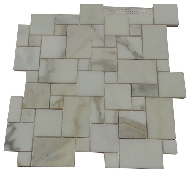 Italian Calacatta Gold Marble Honed Mini French Tile Contemporary Italian Calacatta Gold Marble Honed Mini French Tile Sample