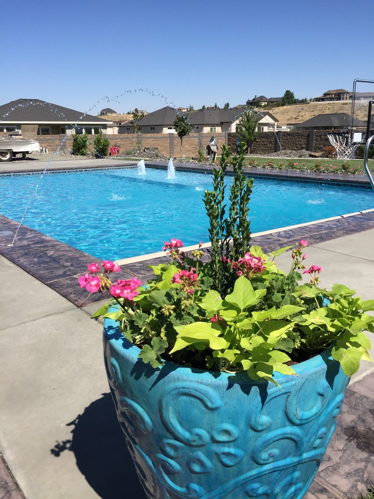 Inspiration for a transitional pool remodel in Seattle