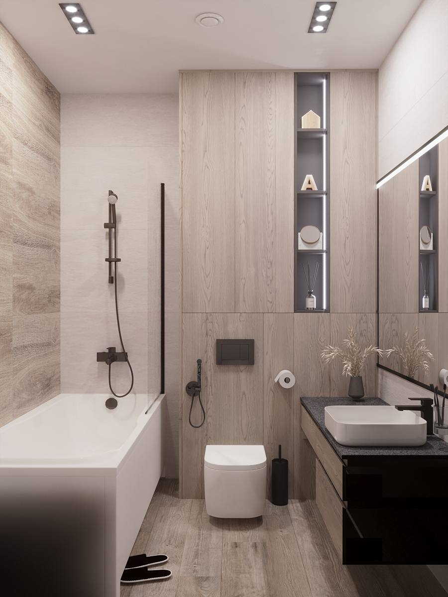 Трёхкомнатная квартира в монохромных тонах