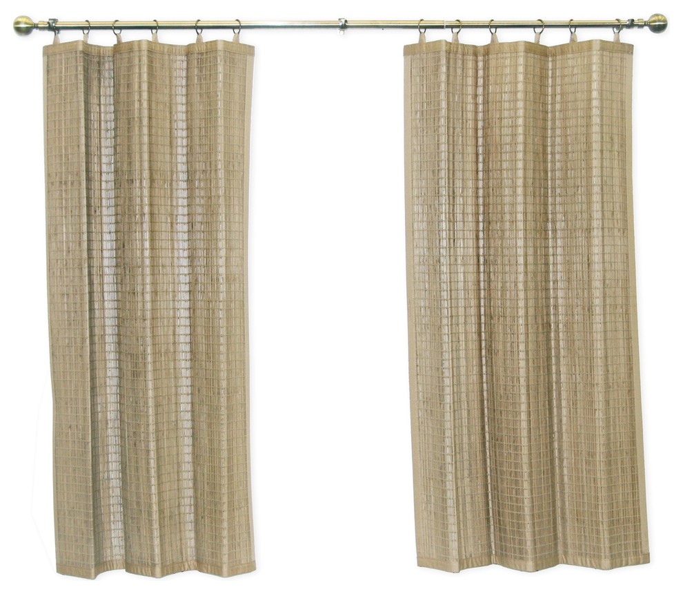Versailles Patented Ring Top Bamboo Panel, 84" Asian Curtains by