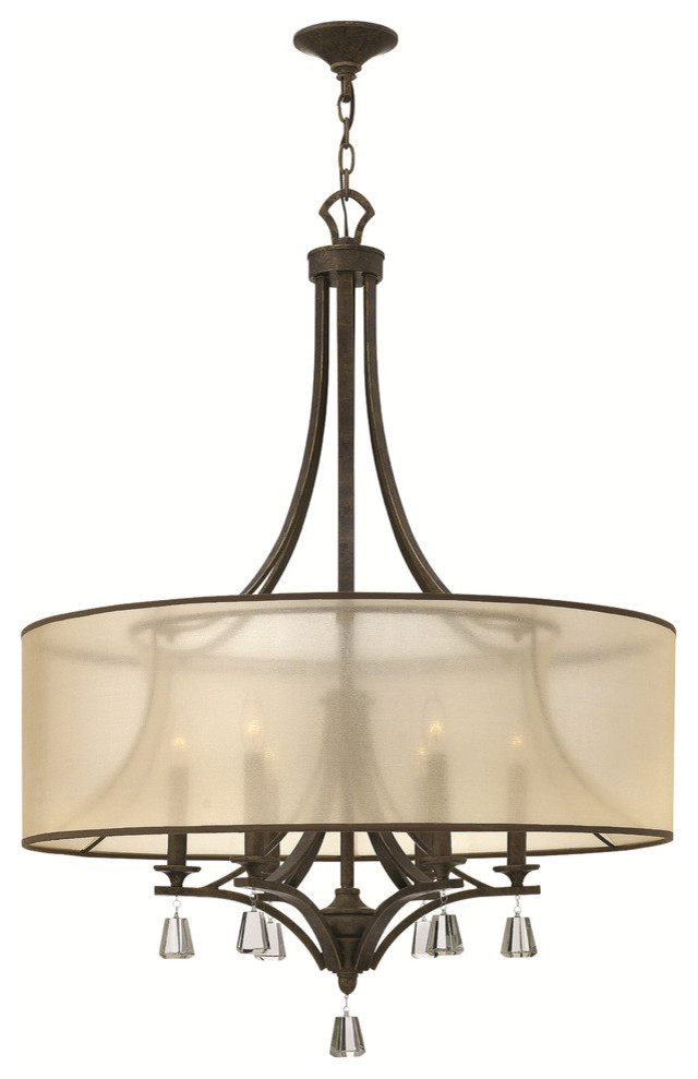 Hinkley Mime Foyer Large Drum Transitional Chandeliers by