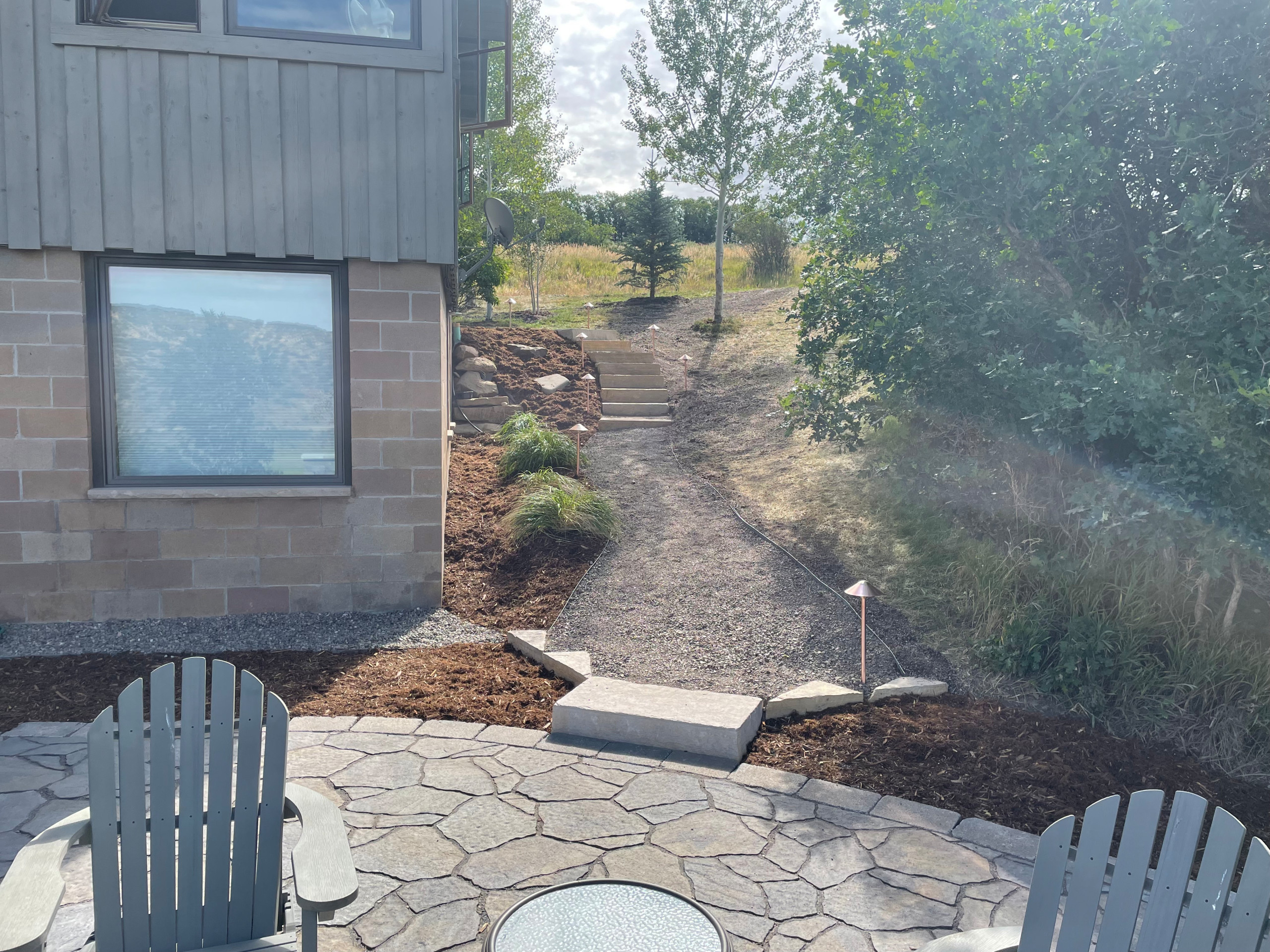 The finished path way to the patio