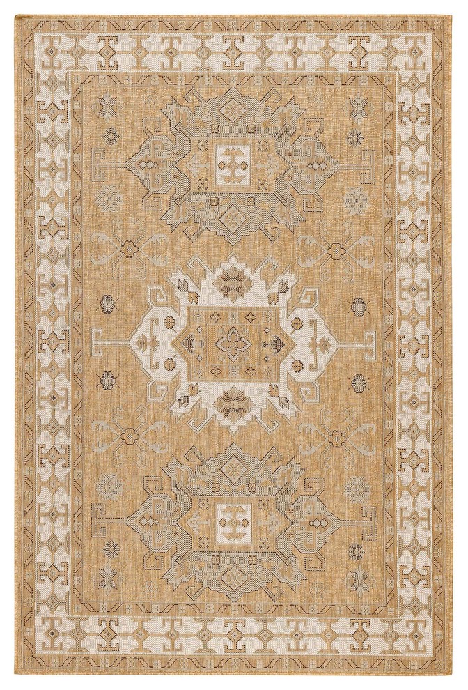Liora Manne Carmel 8409/12 Kilim Sand Wilton Woven Area Rugs, 3' to 5