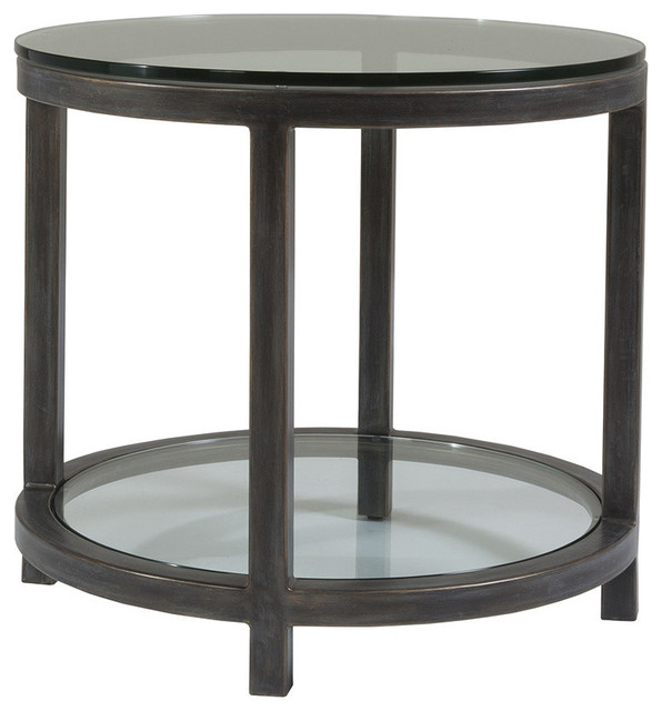 Per Se Round End Table Transitional, Elation Round End Table