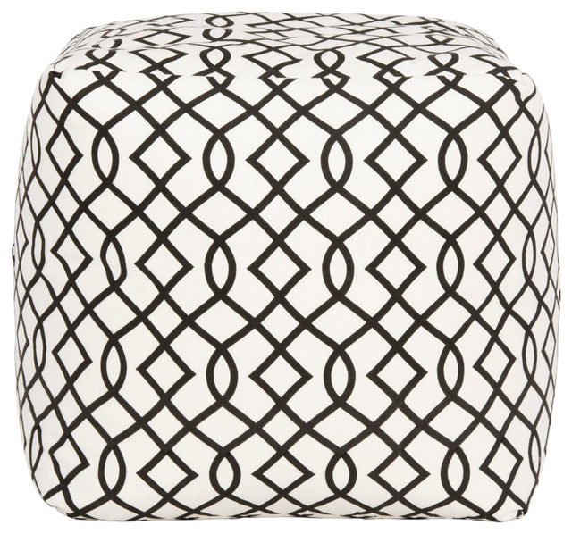 Charles Infiniti Pouf in Black and White