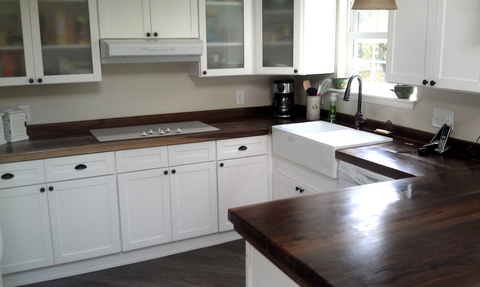 Wood Counter Tops Live Edge Black Walnut Traditional Kitchen