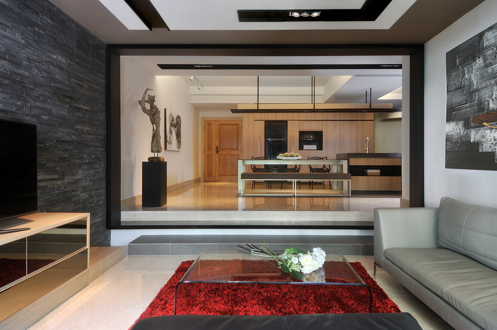 Inspiration for a contemporary living room in Singapore.