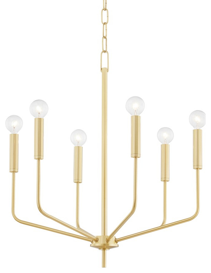 Mitzi Bailey 6 Light Chandelier, Aged Brass - Transitional ...
