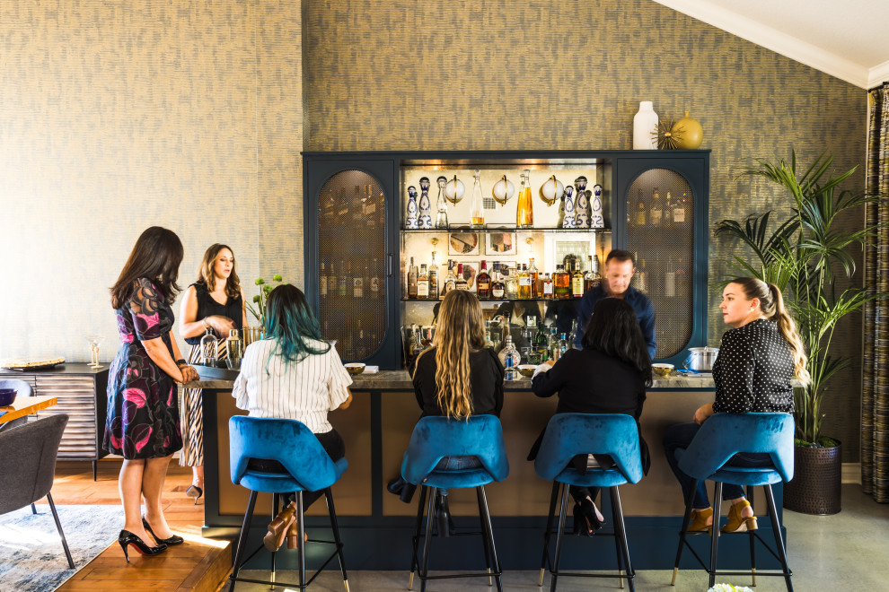 One Step Down Cocktail Lounge Midcentury Home Bar Orange County