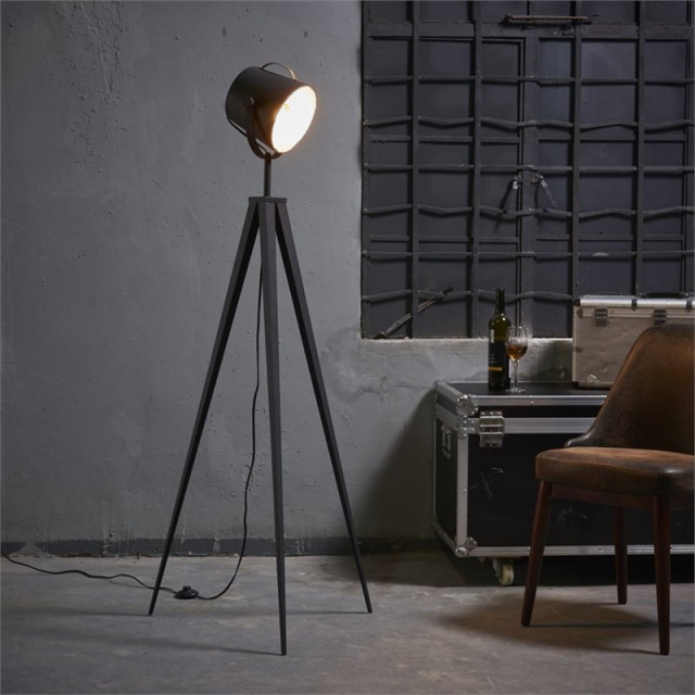 black and gold tripod floor lamp