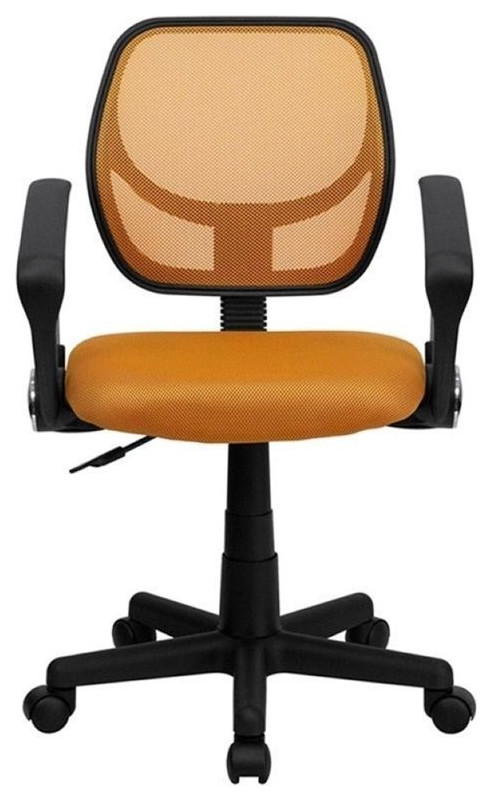 Scranton & Co Mid Back Mesh Swivel Office Chair in Orange 680270441347 