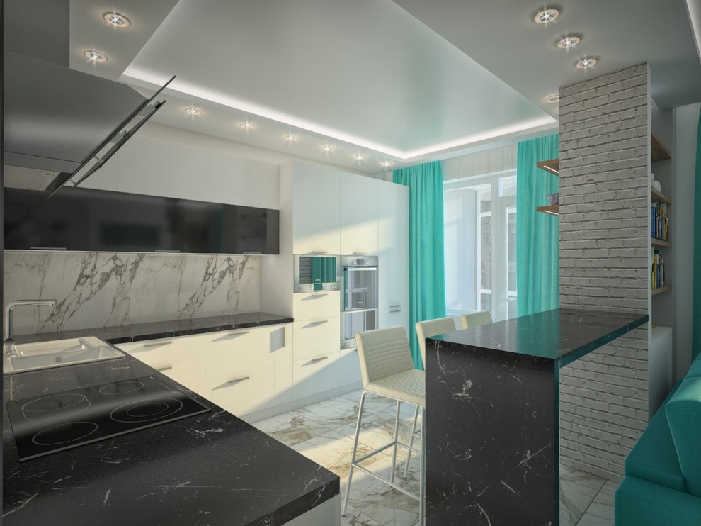 Гостиная, совмещенная с кухней