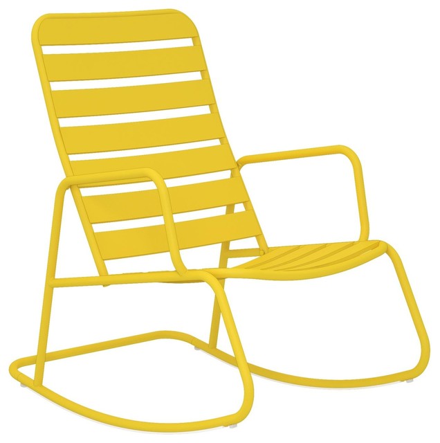 outdoor yellow rocking chair