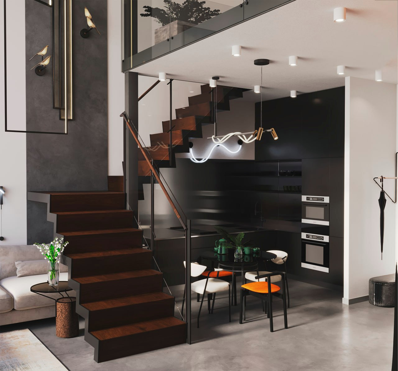 Много воздуха и света. Апартаменты для молодой пары.