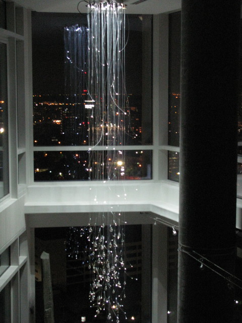 Barron Rain Chandelier Contemporary Living Room Dallas