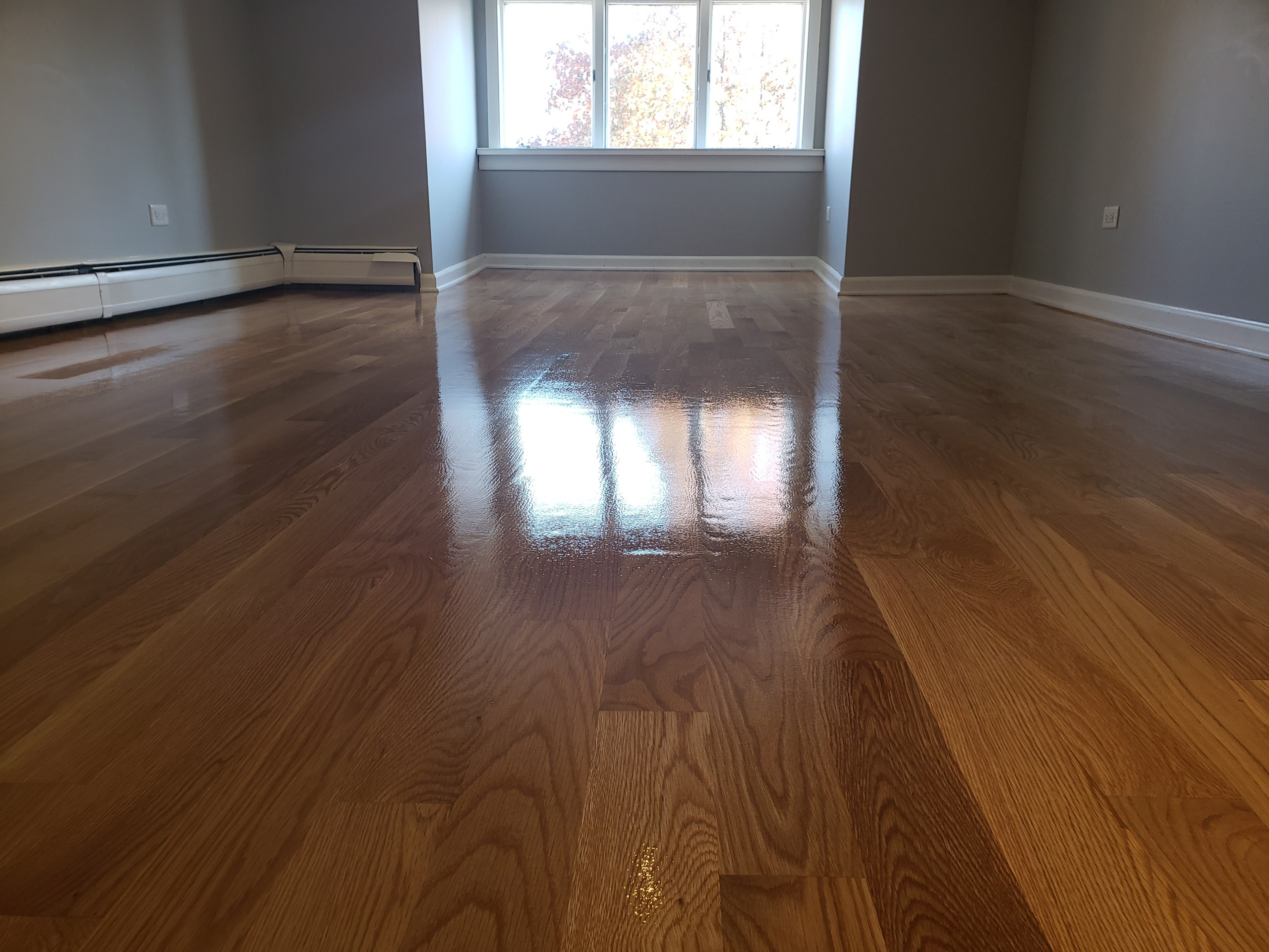 Oak Park , 3 and 1/4 white oak new install , natural , 3 coats Bona Mega One