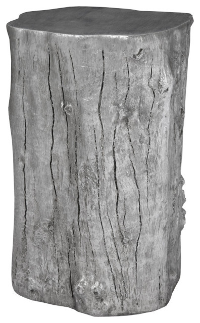 Log Stool, Silver Leaf, Medium