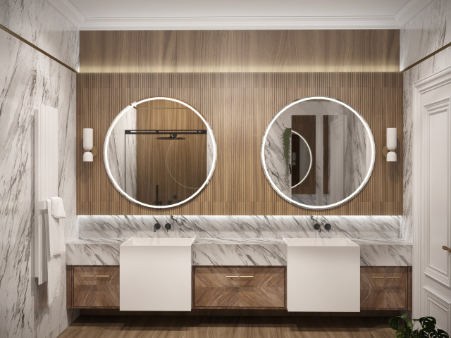 Classical Mansion transitional-bathroom