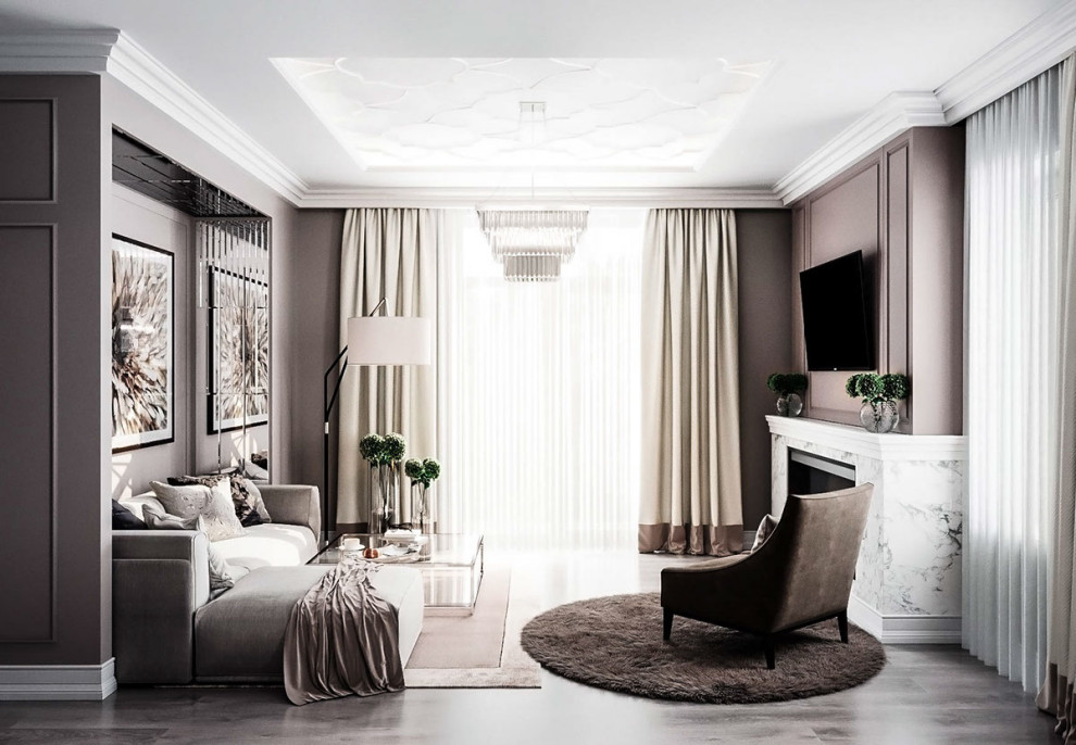 Гостиная с камином