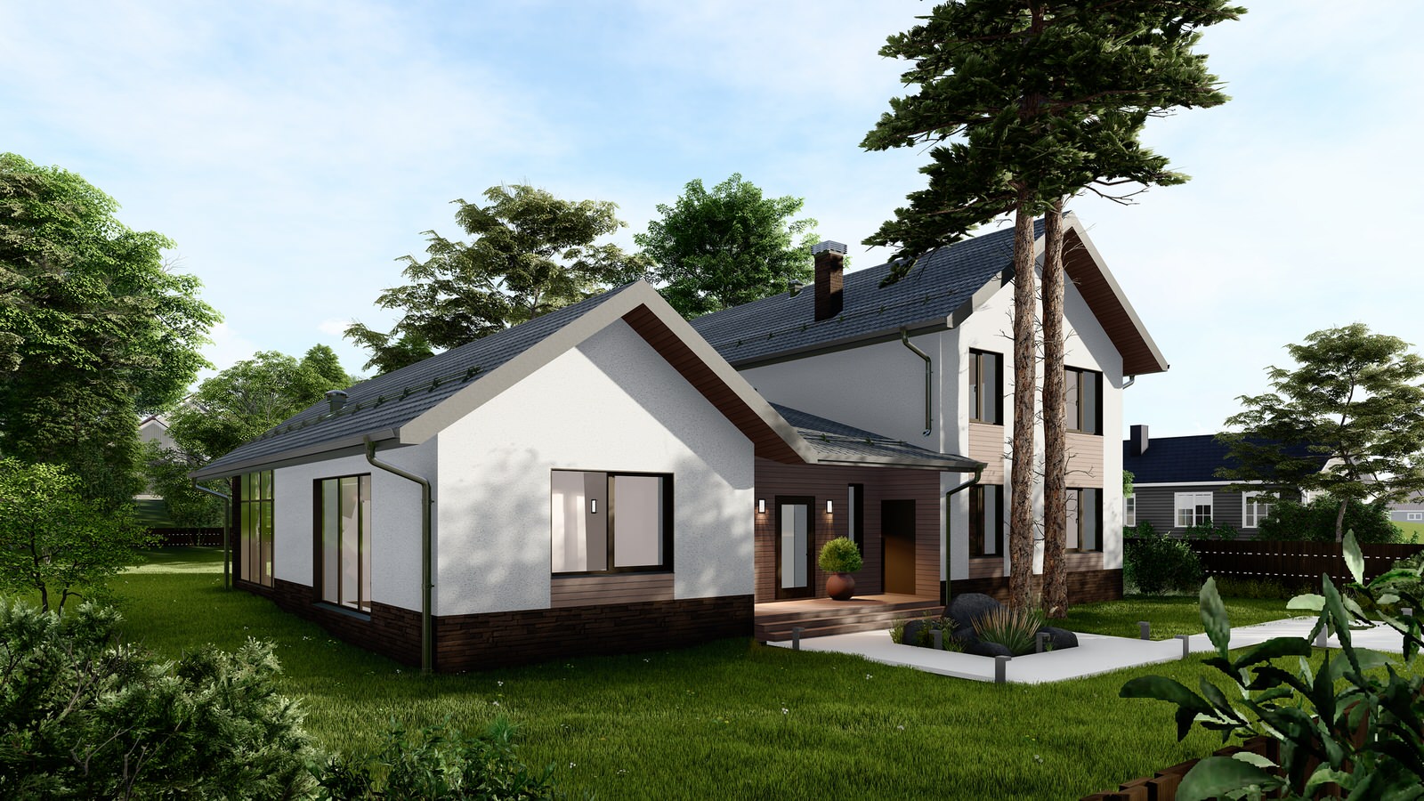 Простой двухэтажный дом